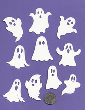 Ghost die cuts, 2"tall, 20 pcs. Halloween Ghosts, 2 ea of 10 different ghosties
