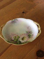 Antique/Vintage Lovely Hand Painted Double Handled NIPPON Dish Signed