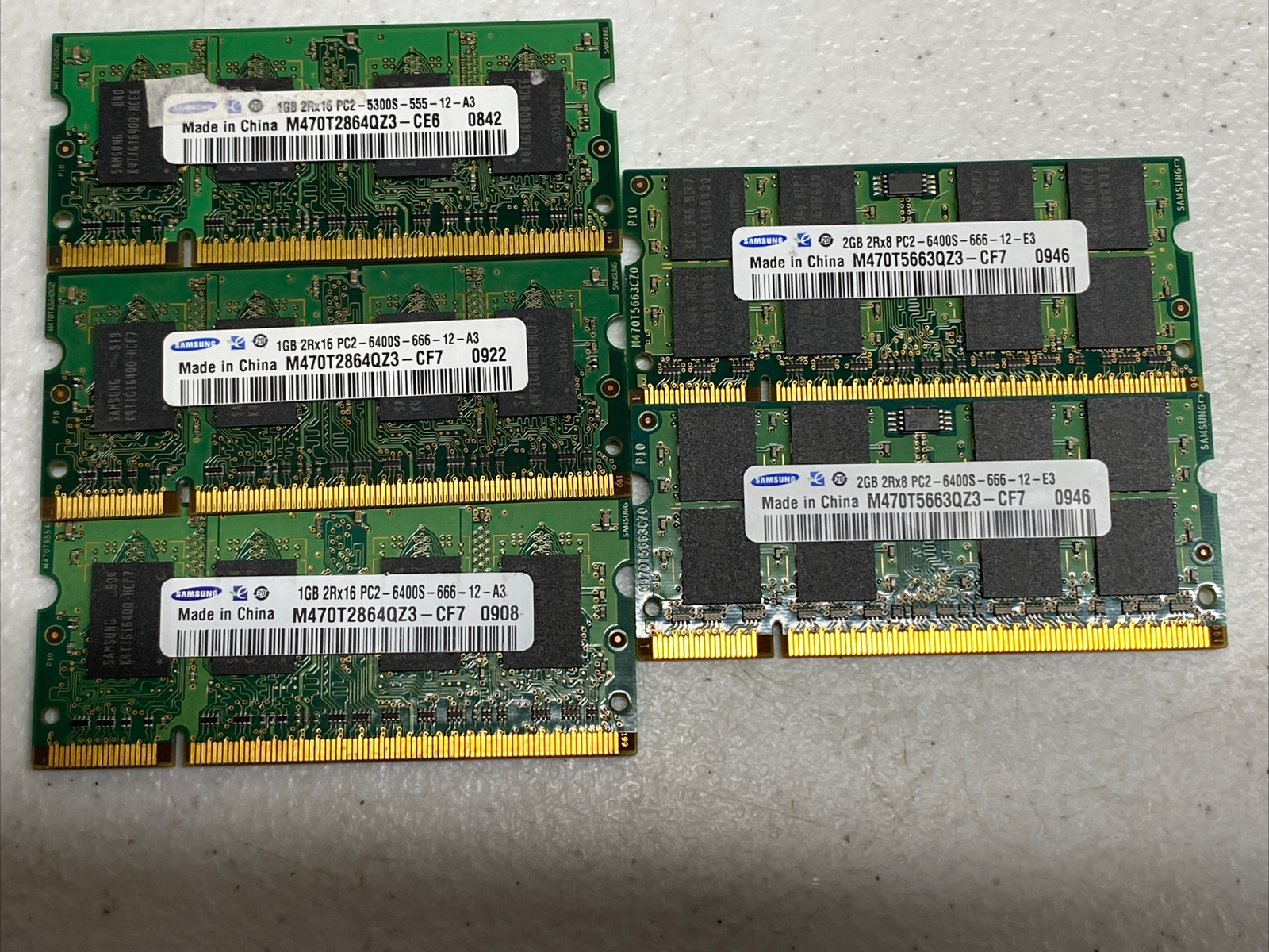 Lot Of 2 Samsung 2GB 2Rx8 PC2-6400S-666-12-E3 DDR2 RAM M470T5663QZ3-CF7 ...