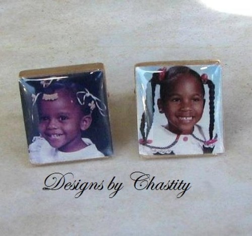 Foto Anhänger Manschettenknöpfe individuell personalisiert individuell Bild Scrabble Manschettenknöpfe - Bild 1 von 2