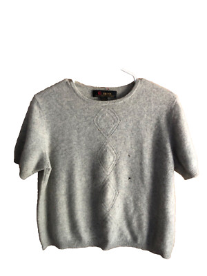 Erdos Women's Cashmere Short Sleeve Knit Blouse sweatwr shirt size M