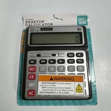 Pen + Gear 12 Digit Large Display Desktop Calculator Gray Office SS-9713 Sealed