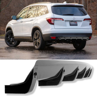 Rear Bumper Diffuser Shark Spoiler Lip Splitter Carbon For Honda Pilot 2003-2023