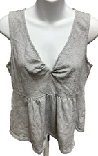 Lucky Brand Tank Top Womens Size Small Sleeveless V-neck Striped Shirt Casual