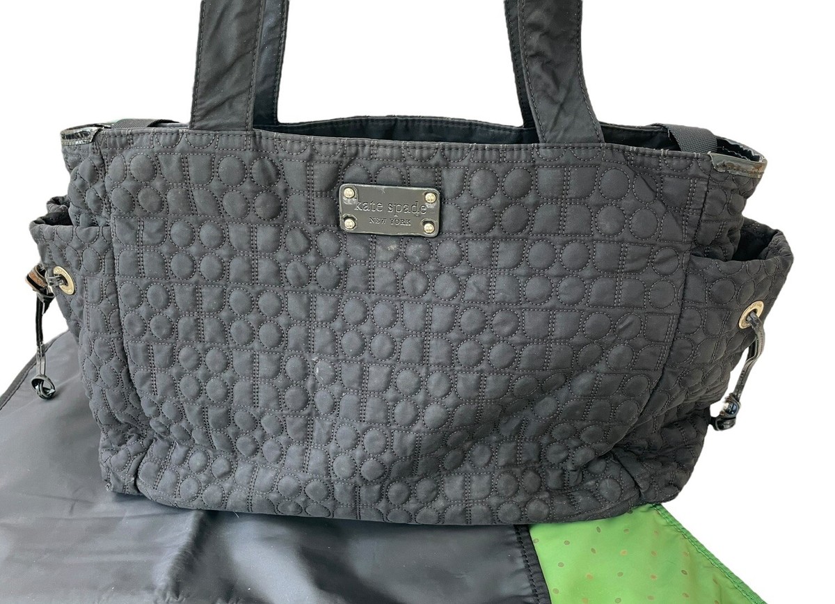 KATE SPADE Black Quilted HENRY BABY BAG LENNOX HILL NOEL DIAPER w Changing  Pads