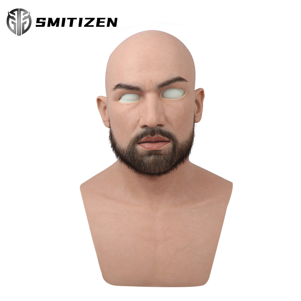 Smitizen シリコンマスク SMITIZEN Realistic Silicone Male Face Mask Headwear for Cosplay