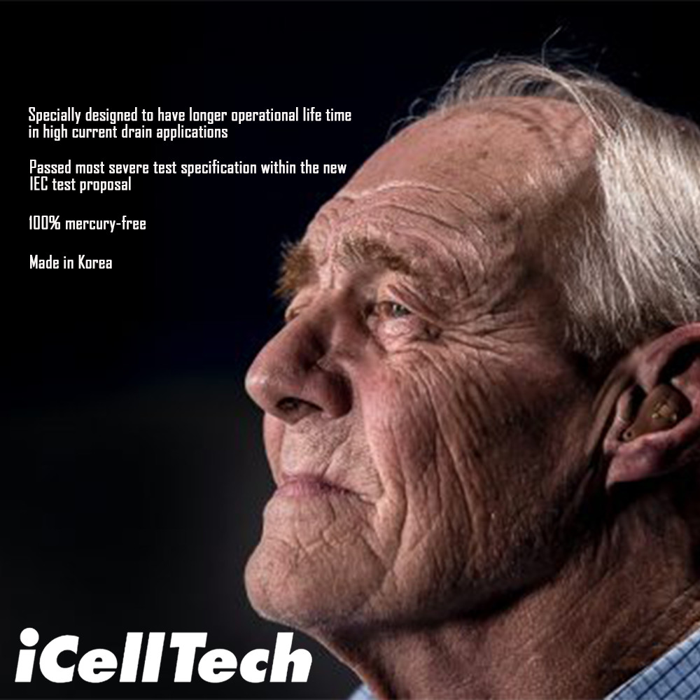 iCellTech Size 675 PR44 Zinc Air 1.45V Hearing Aid Batteries (60 Pack)