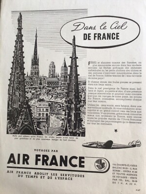 ALTE PRESSEWERBUNG 1931 AIR FRANCE / UNIC SCHUHE