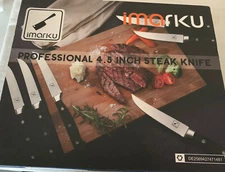 iMarku 4.5 Inch Professional Steak Knife Set of 6 Knives Culinary Kitchen