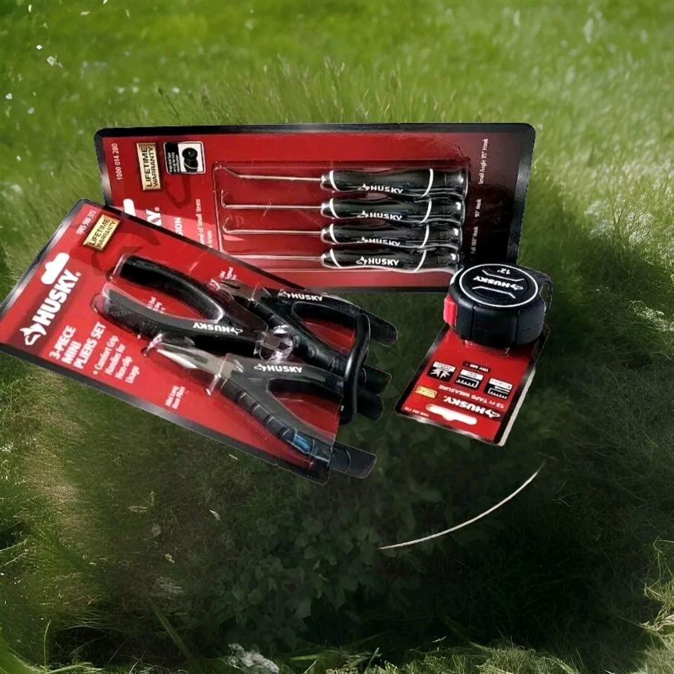 Combo Husky . Pick Set,mini Pliers ,12ft Tape Measure.  w free husky bag 14x 12  - Image 2 of 4