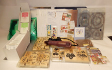 STAMPIN' UP  HUGE SET OF VARIOUS CRAFTING SCRAPBOOK SUPPLIES WITH TOOL  CASE