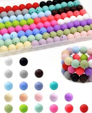 120PCS FIVEIZERO Silicone Beads, 20 Colors 15mm Small, mix Color
