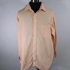 Arrow Shirt Mens 17.5 34/35 Classic Fit Wrinkle Free Button Up Peach Long Sleeve