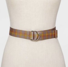 Wild Fable Women's S Small Belt Multicolor Plaid Webbing Adjustable New