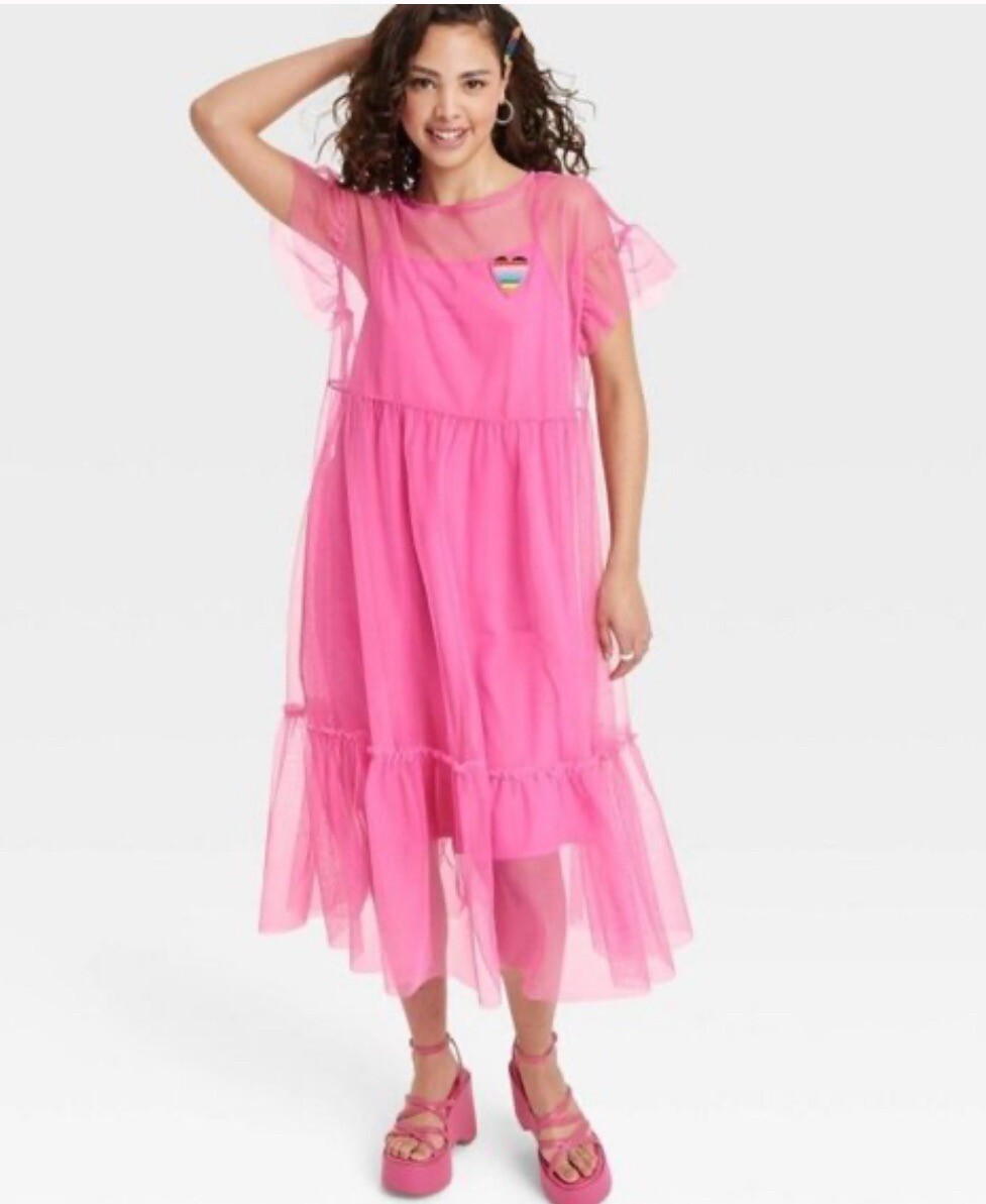 Target Pride Pink Tulle Dress - Bodycon Slip with Tulle Overlay - Size XS  NWT | eBay