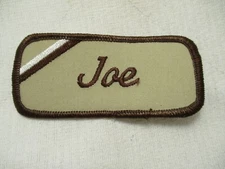 JOE USED EMBROIDERED VINTAGE SEW ON NAME PATCH TAGS ASSORTED COLORS AVAILABLE