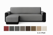 Salva Divano Trapuntato Reversibile con Penisola Protettivo 2 3 4 Posti