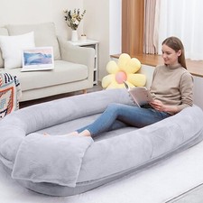 Ultra-Soft Human Size Dog Bed for People and Pets; 77  x51  x11  