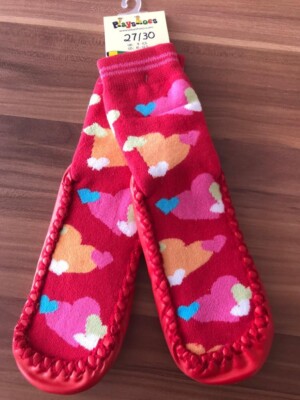 PLAYSHOES Hüttenschuhe Hausschuhe Gr. 27 - 30 warme Haussocken rot NEU!