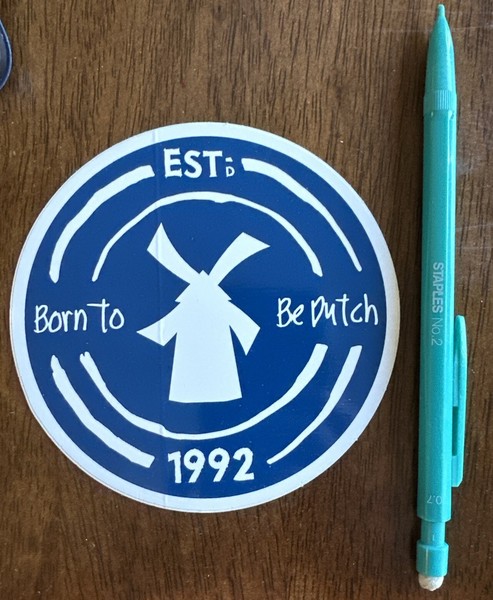 Calcomanía PEGATINA HOLANDESA BROS NACIDA PARA SER CAFÉ AZUL rara DB molino de viento diseño antiguo