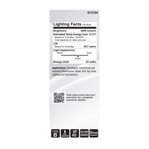 Satco S13184 - 23 Watt LED HID ED23.5 Replacement - 4000K (1,2,6 and 12 Pack) - Picture 5 of 12