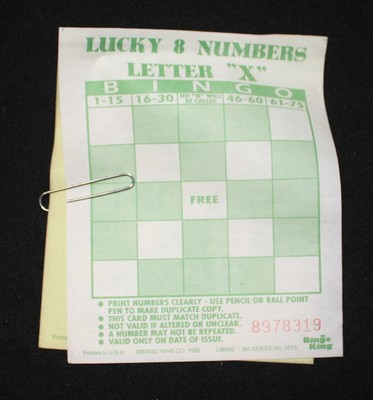 BINGO PAPER Cards 3 on Letter /"X/" pattern Green 200 sheets FREE SHIPPING