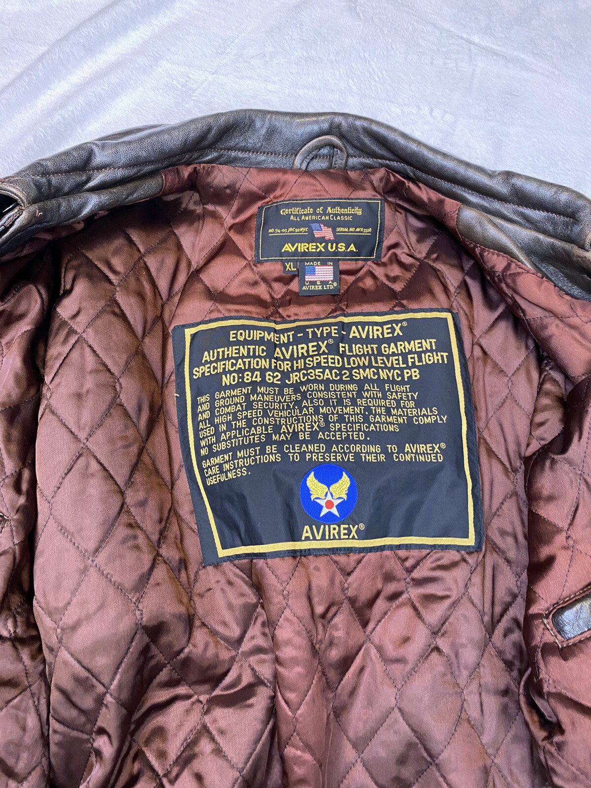 Avirex USA Flight Garment Hi Speed Low 