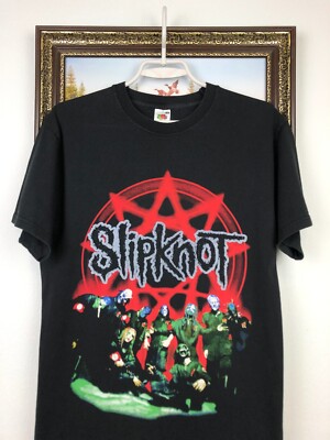 Slipknot tシャツ 90s 00s Vintage Slipknot Band Rock Tee Over Print Iowa Shirt Black Rare