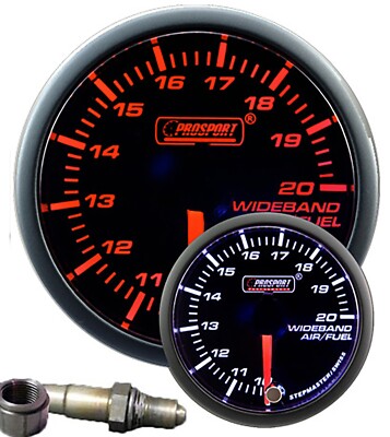 Wideband Air Fuel Ratio Gauge w/ Bosch O2 sensor Amber/White AFR kit Prosport
