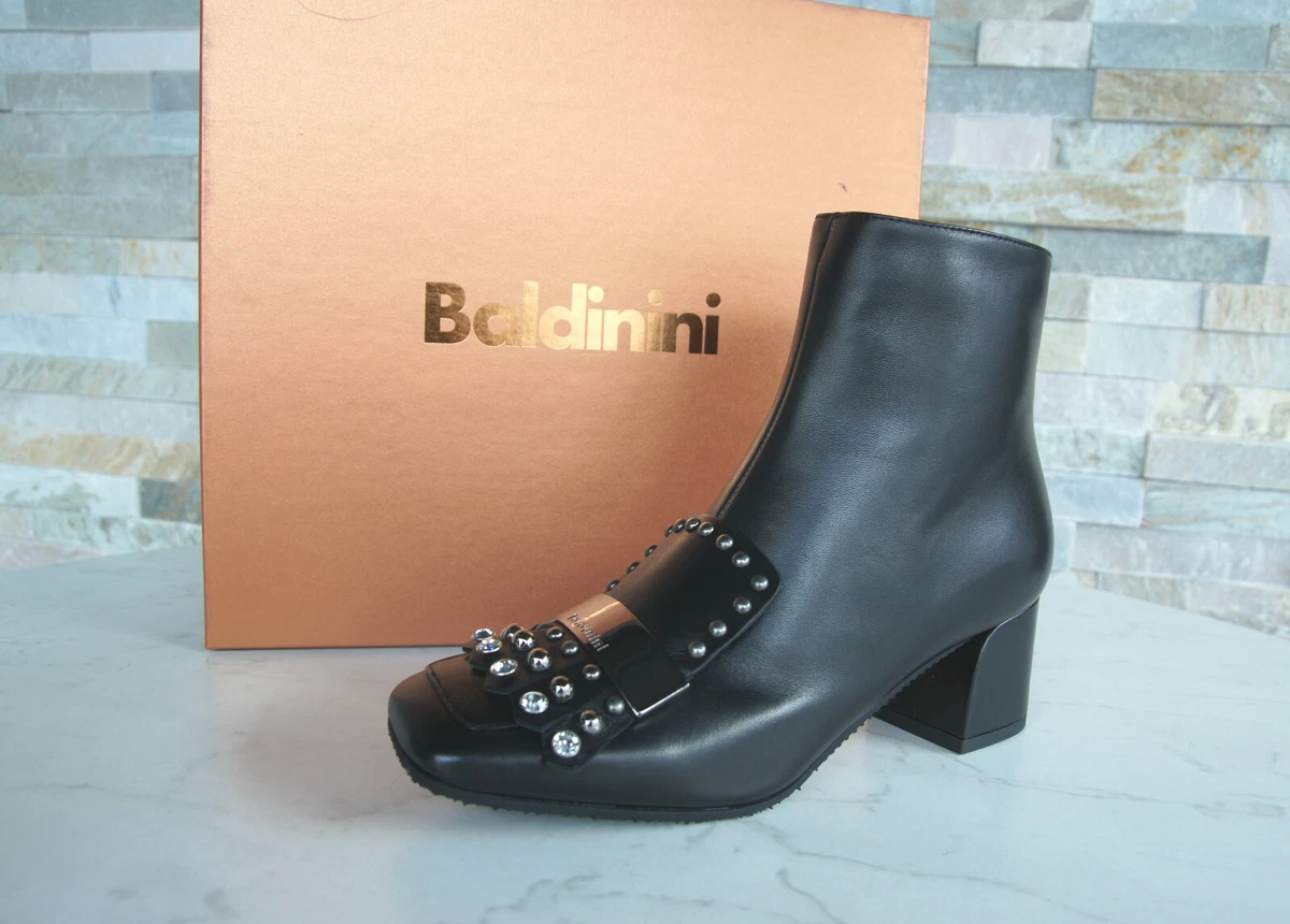 Baldinini Tg. 40 Stivaletti Stivali Stivaletti Scarpe Nero Nuovo