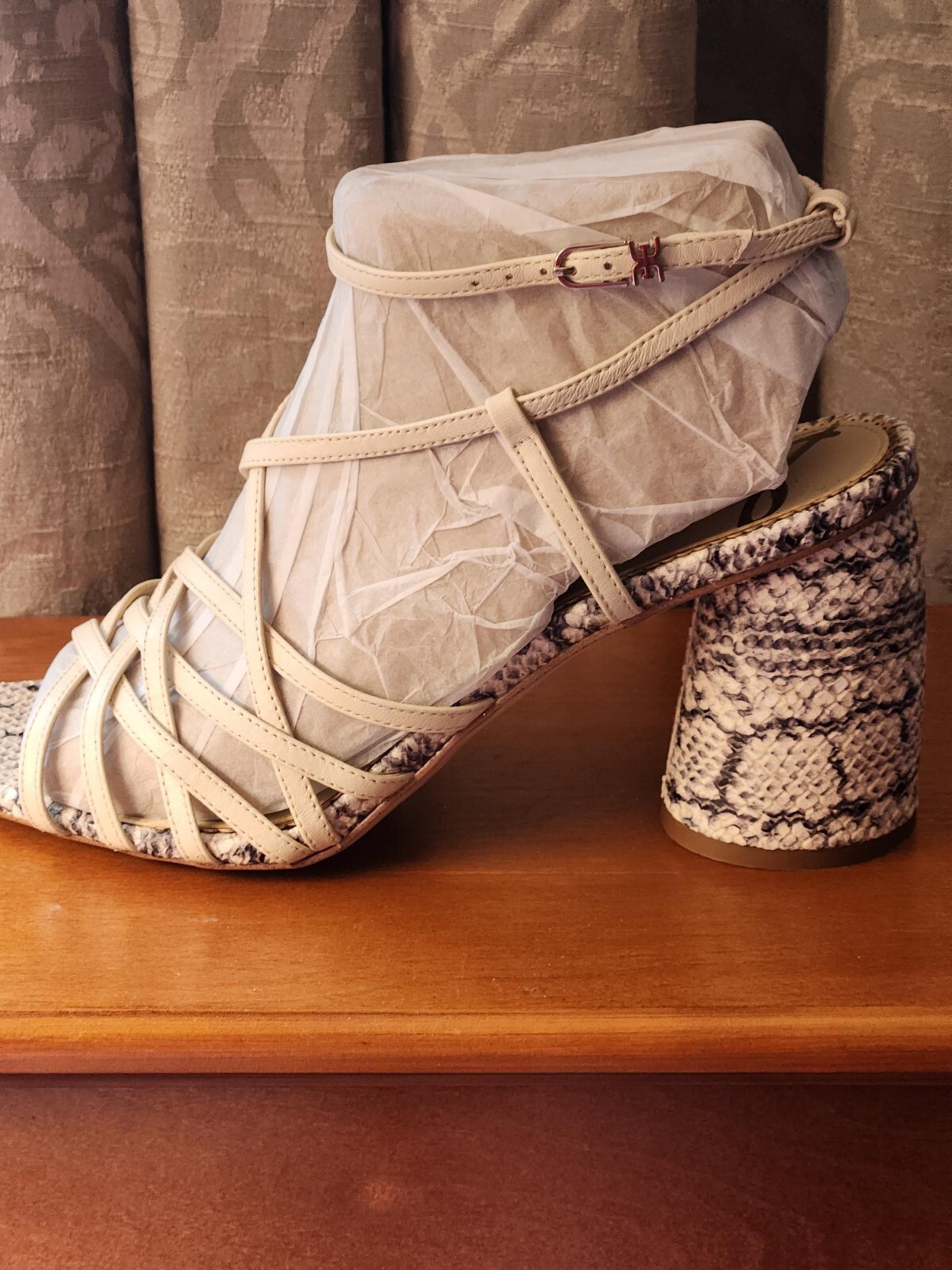 Sam Edelman Daffodil Ivory Python Strappy Sandals… - image 4