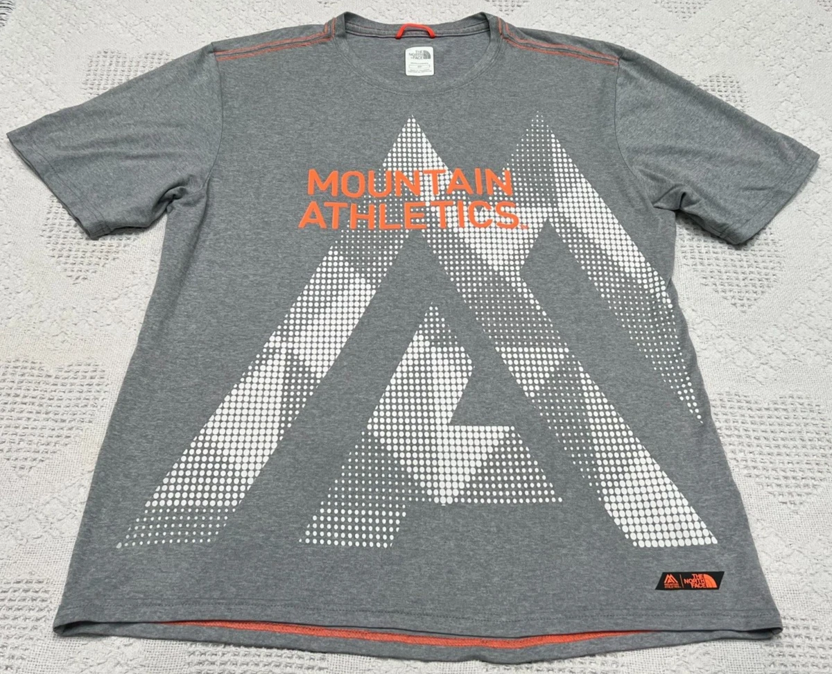 The North Face Mountain Athletics T-Shirt Men's S Small Gray Orange Polyester