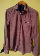 Politix Bespokes Sz M Red Blue Check Slim Fit Shirt