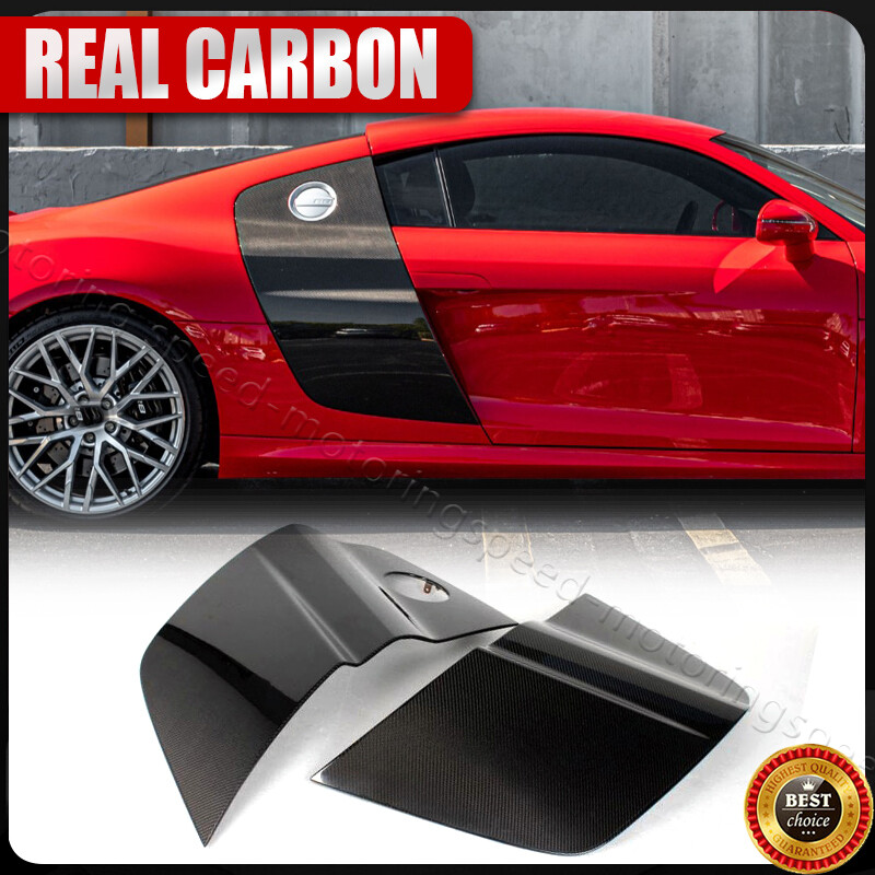 Fits Audi R8 V8 V10 Coupe 2008-2015 Side Door Fenders Blade Trims REAL CARBON