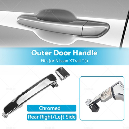 REAR LH Left / RH Right Outer Door Handle Chrome For Nissan XTrail T31 2007-2013 - Picture 7 of 7