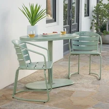 Porto Outdoor 3 Piece Crackle Finished Iron Bistro Set