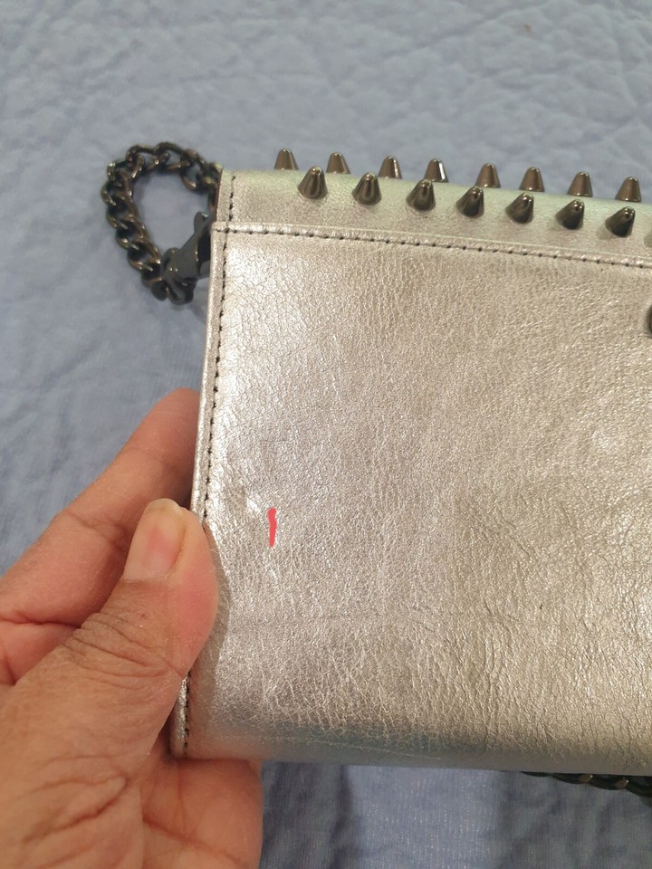 Rebecca Minkoff Leather Silver Chain Crossbody Wallet Bag gray eBay