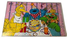 1982 Sesame Street Playskool Birthday Party 25 Piece Pressboard Tray Puzzle