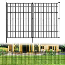 10 Panels No Dig Garden Fence Animal Barrier, 44in H   23.6ft L Decorative ...