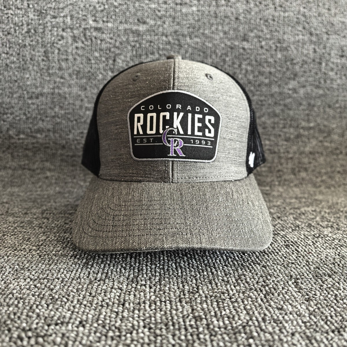 '47 Brand Colorado Rockies MLB Trucker Snapback Hat Gray Black Cap