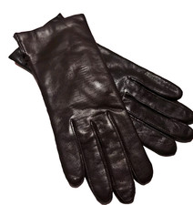 Women's Genuine Brown Leather Gloves Acrylic Lining Fownes   Size 7.5 Unworn