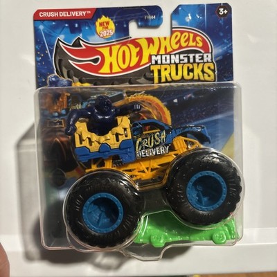 2025 Monster Trucks CRUSH DELIVERY yellow;blue Gorilla BEAST BASHERS Hot Wheels