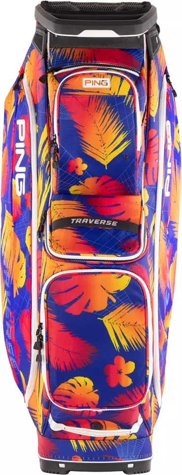 PING 2025 Traverse Cart Bag Color Electric Sunset, Heather Grey/Black, Black New - Image 2 of 4