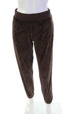 Sunday Best Womens Cotton Elastic Waistband Cuff Bottom Pants Brown Size S
