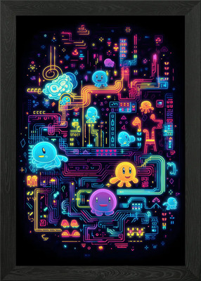 Konzeptkunst Retro Spiele Gerahmtes Wandbild Poster Leinwanddruck Bild