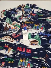 Polo Ralph Lauren Sportsman 1967 Stadium Polo Ski Holiday Valley Shirt LG Cords