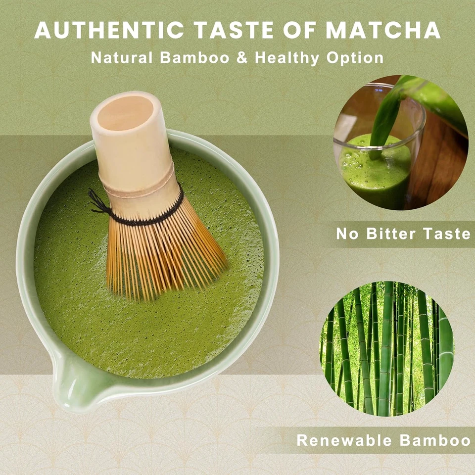 Matcha Whisk Set, 6-Piece Ceramic Set with Bowl, Whisk, Holder, Sifter & Scoop - Image 2 of 4