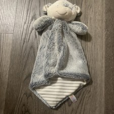 Aurora Baby Ebba Plush Cow Lovey Security Blanket Gray White Stripe Minky Soft