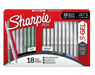 Sharpie S-Gel Pens 18pk (Medium 0.7mm) 3 Barrel Styles & 11 Ink Colors Gift Pack