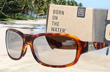 COSTA DEL MAR tortoise/copper silver mirror INLET polarized 580G sunglasses NEW